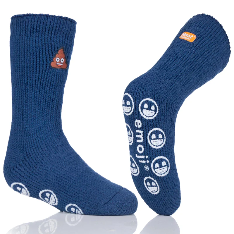 Weekend Discounts to Delight Kids Thermal Slipper Socks - Emoji Poo Face