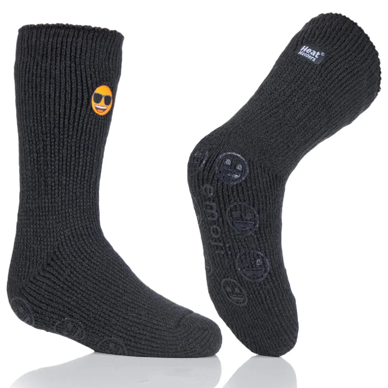 Cash Savings Kids Thermal Slipper Socks - Emoji Sunglasses Face