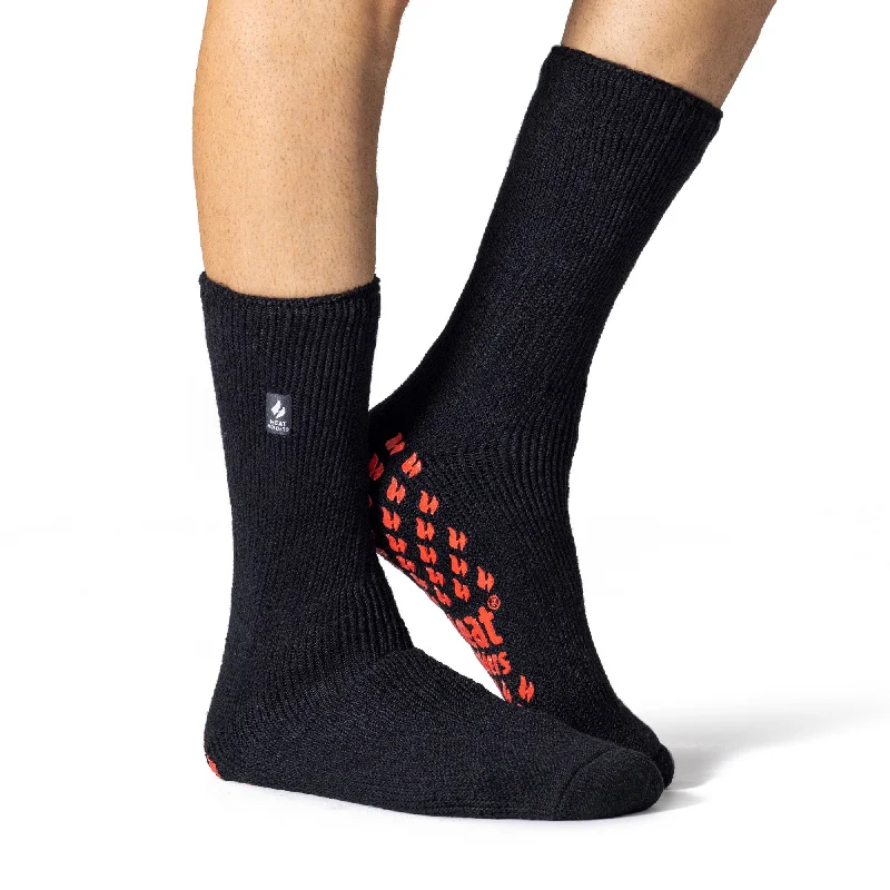 Weekend Deals That Excite Mens Original Bigfoot Slipper Socks - Black & Red