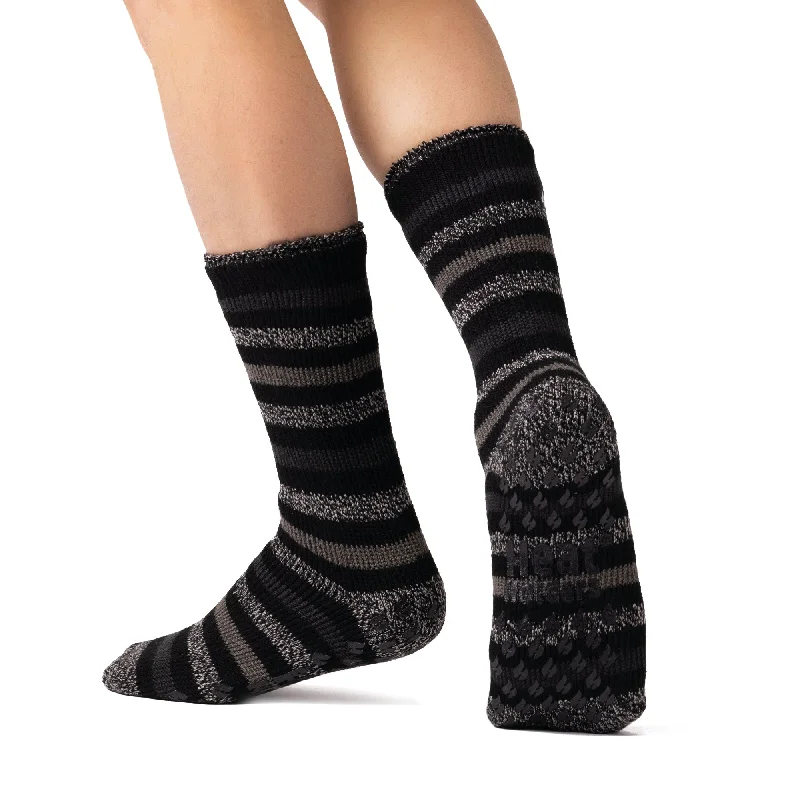 Weekend Offers That Thrill Mens Original Siskin Slipper Socks - Black Stripe