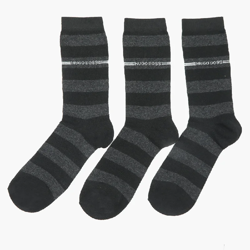Great Bargain Men's Lycra Sock Pack of 3 - Dark Grey
