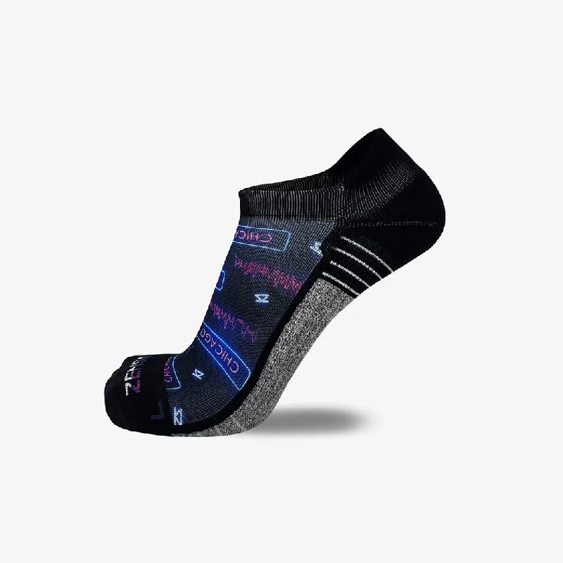 Stock Clearance Neon Chicago Running Socks (No Show)