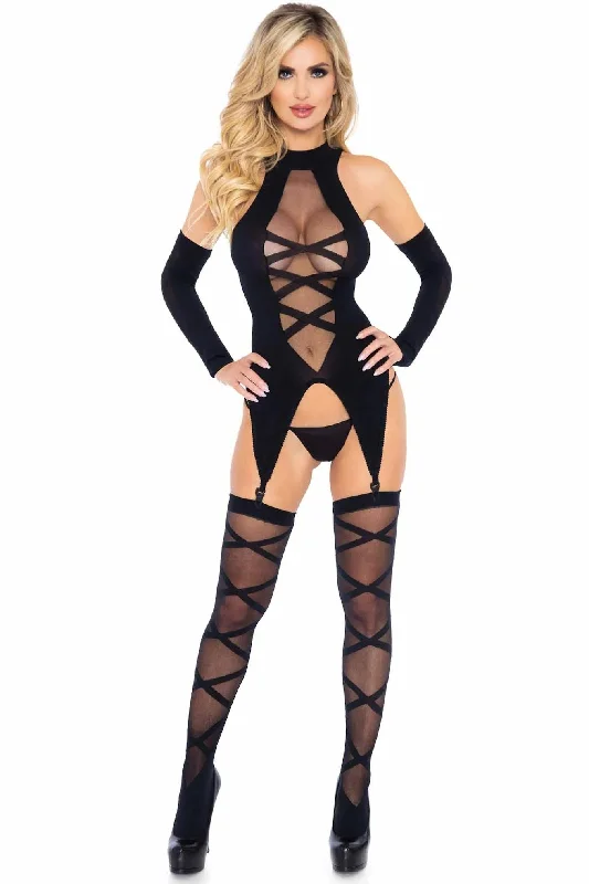 Now or Never Opaque Illusion Camigarter Bodystocking