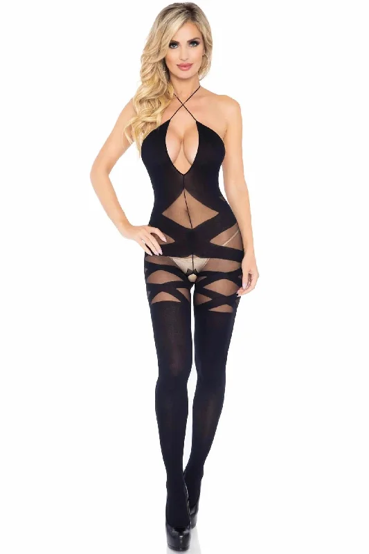 Weekend-Only Price Drops Opaque Illusion Keyhole Bodystocking