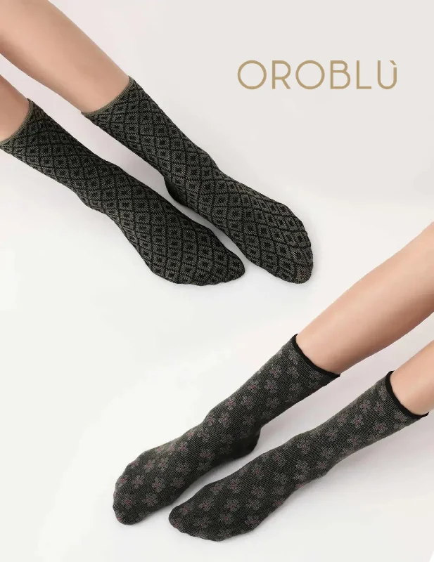 Huge Savings Oroblu Double Fantasy Socks Miltary (Twin Pack)