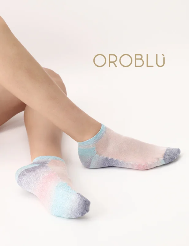 Midnight Sale Oroblu Sale Glowing Sneaker Socks Multi-Colour VOBC67413