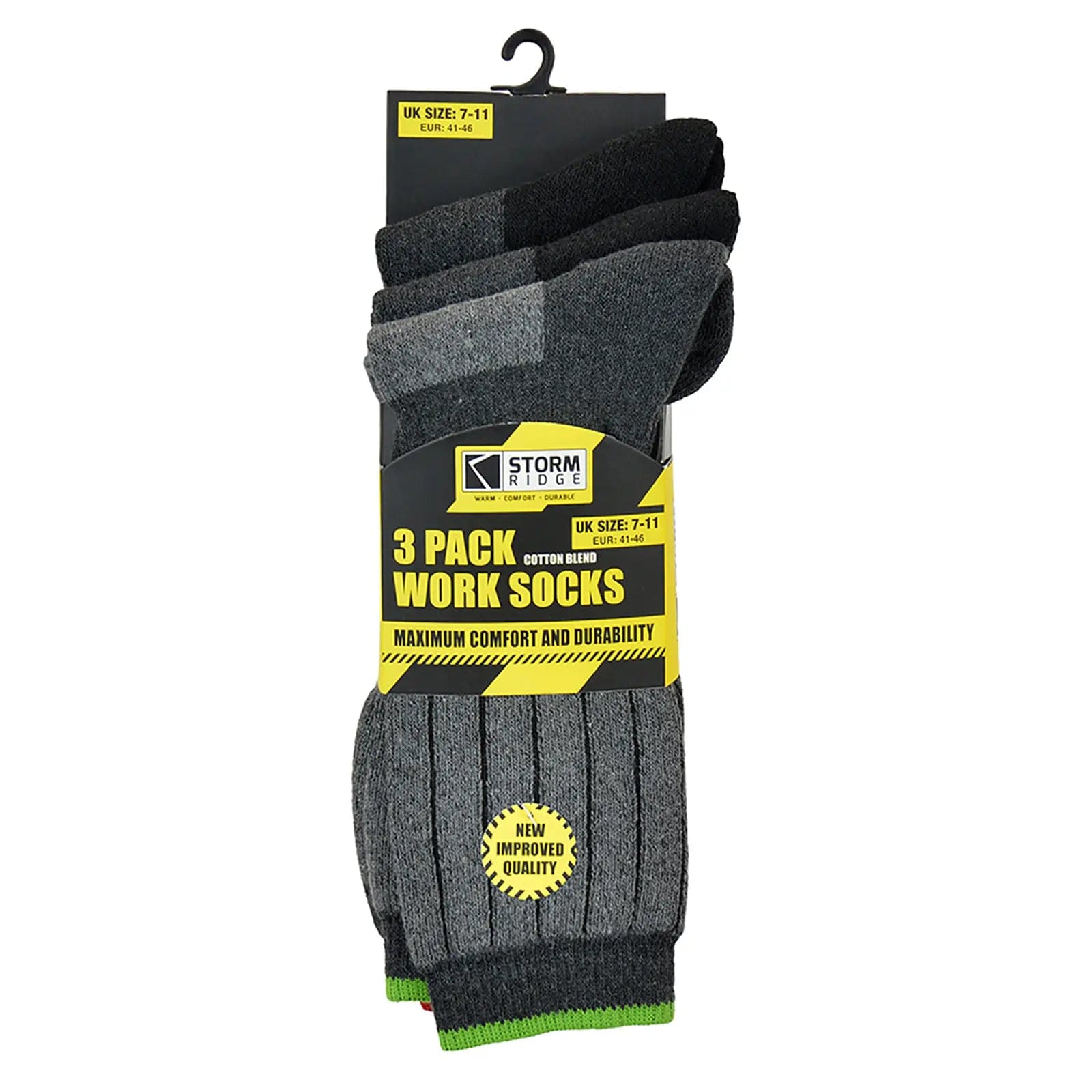Weekend Deals to Make You Smile Pack Of 3 Mens Work Socks Cotton Blend Hard Wearing UK 7-11