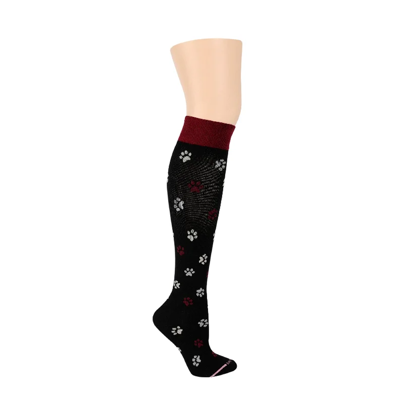 Stock Clearance Paw Prints | Knee-High Compression Socks For Women