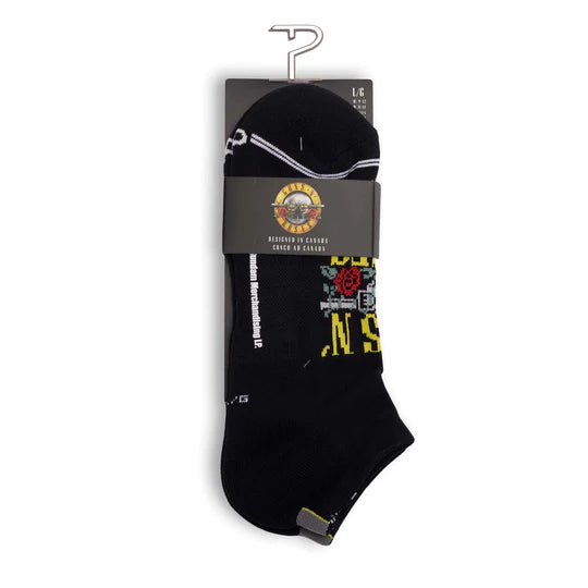 Weekend Savings Bonanza Perri's "GUNS N' ROSES" Polyester Liner Ankle Socks - Large