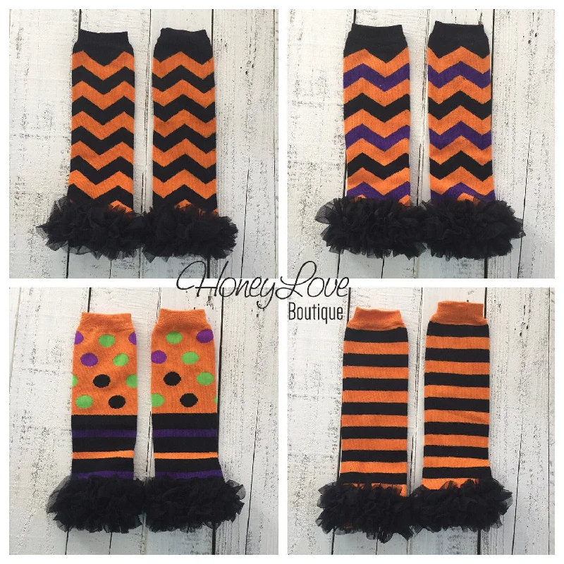 Fantastic Savings Halloween Leg Warmers with or without black ruffle