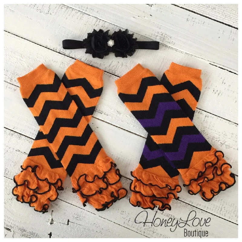 Great Bargain Halloween ruffle leg warmers and headband set