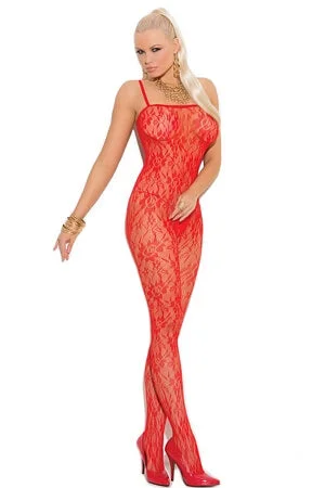Midnight Madness Red Lace Open Crotch Bodystocking Queen