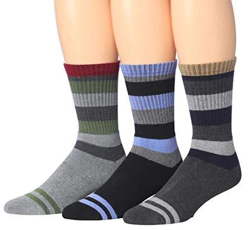 Olive Charcoal & Blue Wide Stripes