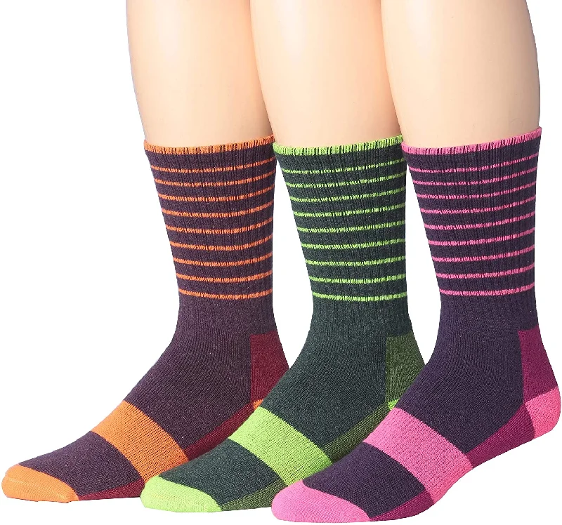 Bright Orange Lime/Pink Color Block & Pin Stripe