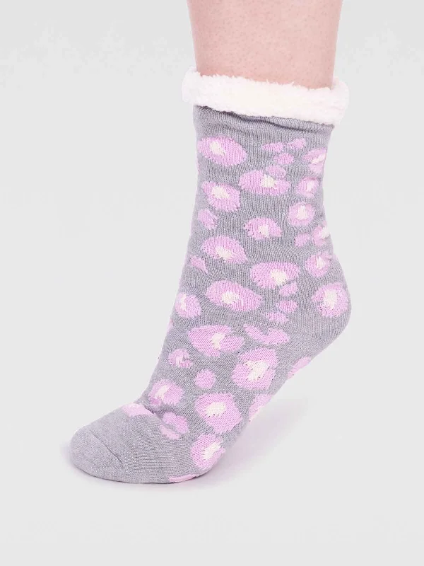 Midnight Madness Sabel Organic Cotton Animal Cabin Sock - Grey Marle