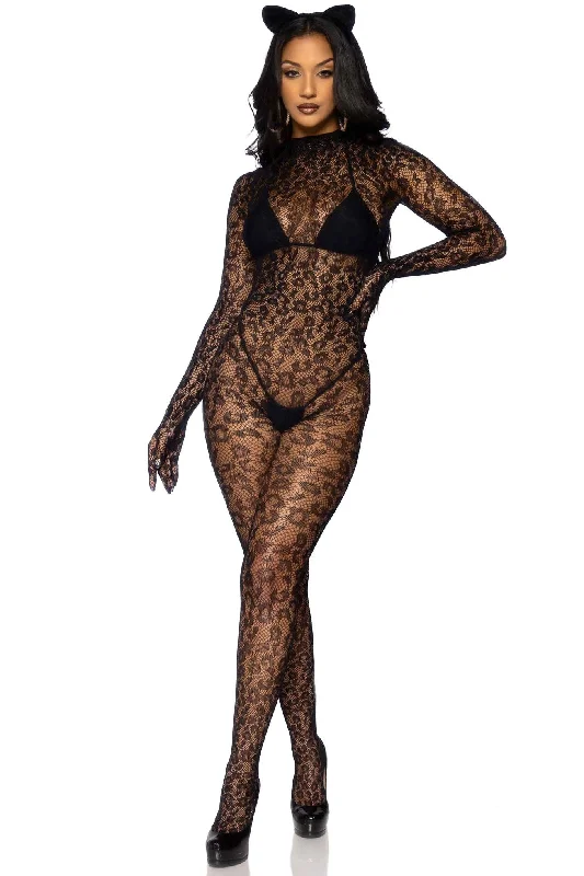 Pay Less Seamless Leopard Gloved Catsuit