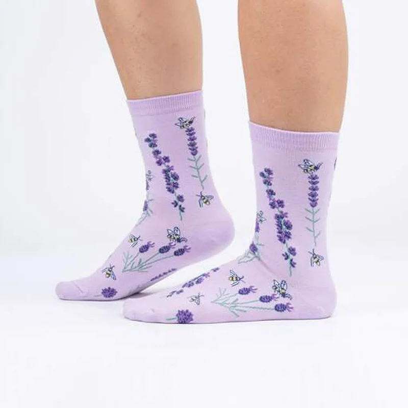 Final Offer Sock It To Me Women's Crew Socks - Bees & Lavender