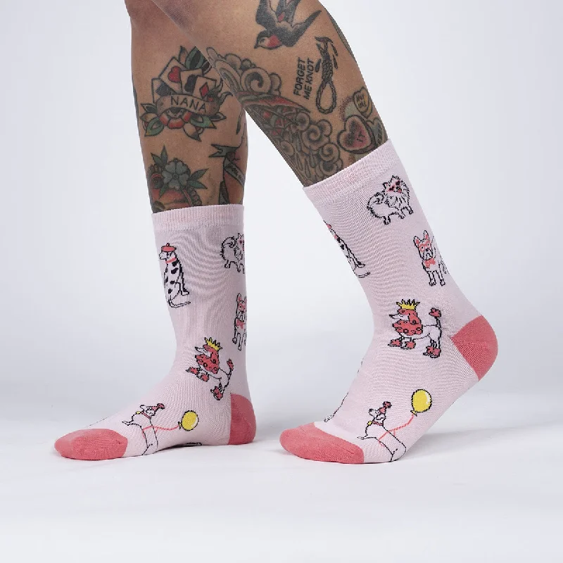 Steals and Deals Sock It To Me Women's Crew Socks - Dog Nouveau