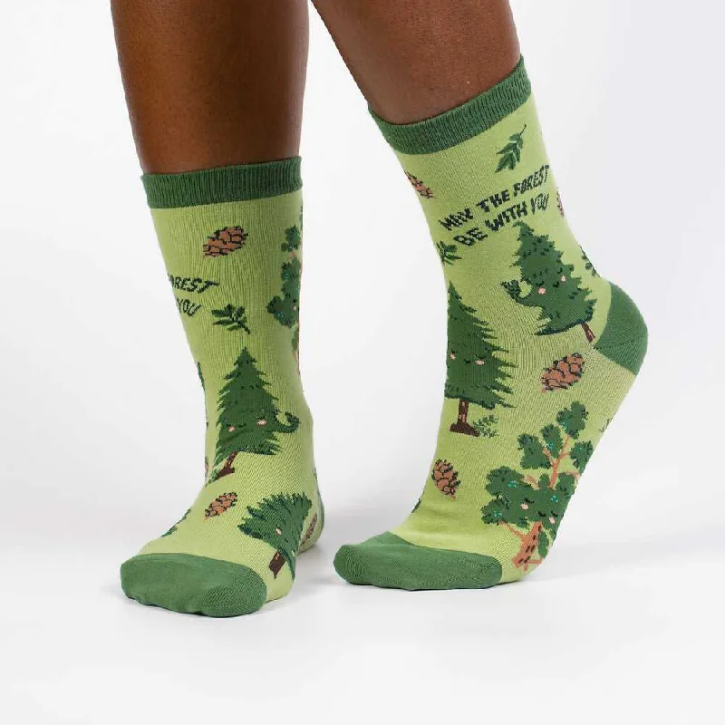 Weekend Specials to Cherish Sock It To Me Women's Crew Socks - May the Forest be with you Weekend Specials to Cherish Sock It To Me Women's Crew Socks - May the Forest be with you