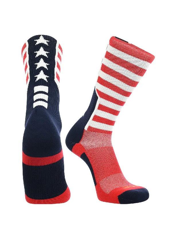 Weekend Deals That Thrill Crew Length American Socks with USA Flag
