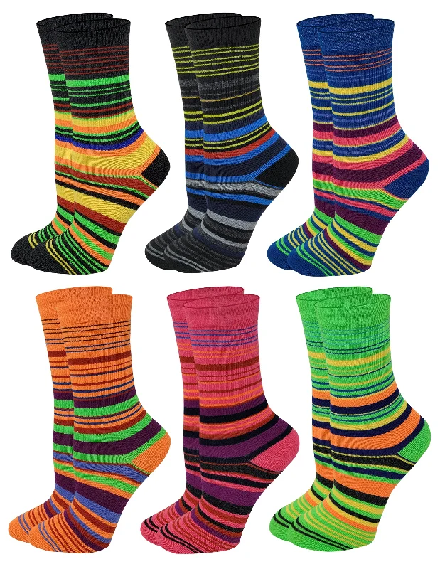 Weekend Deals to Brighten Your Day Sumona 6 Pairs Women Colorful Stripes Design Novelty Crew Socks Weekend Deals to Brighten Your Day Sumona 6 Pairs Women Colorful Stripes Design Novelty Crew Socks