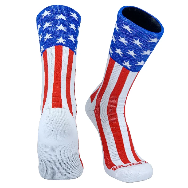 Best Choice Swanq USA Uncle Sam Patriot Basketball Football Crew Socks by TCK
