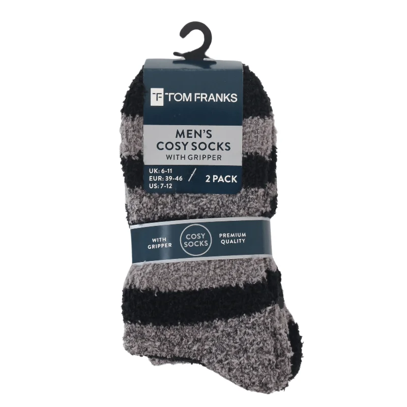 Savings Galore Tom Franks Mens Warm Cosy Socks Rubber Grips 2 Pack Size 6-11