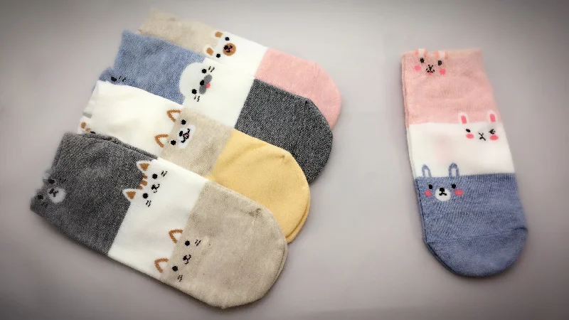 Top Pick Cute Cat Dog Animal Print | Womens Teen Girls | Ankle Socks | 5 Pairs | (Animal Trio) Top Pick Cute Cat Dog Animal Print | Womens Teen Girls | Ankle Socks | 5 Pairs | (Animal Trio)
