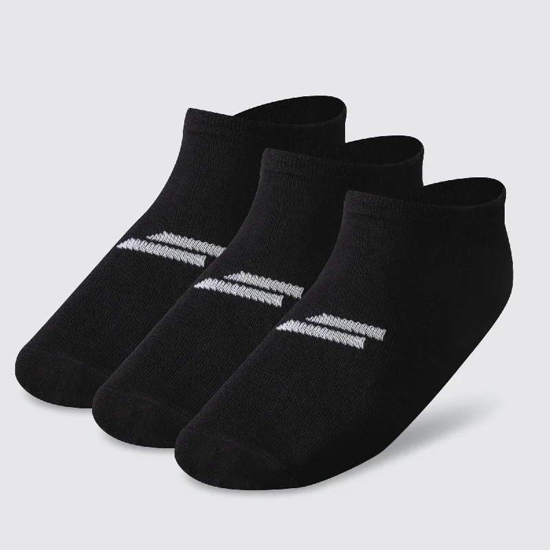 Early Bird Unisex Marked No-Show Socks 3pk - Black