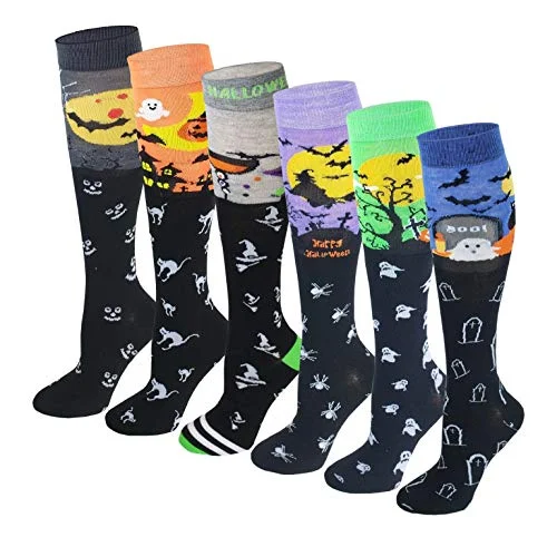 Weekend Specials to Snag Women 6 pairs Halloween Design Knee High Socks