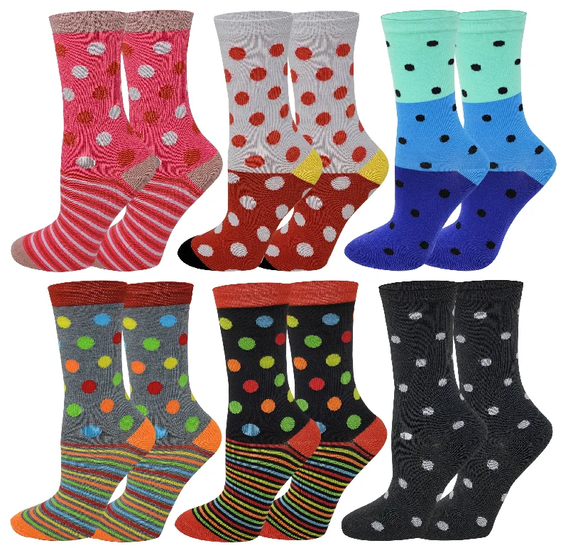 Shop Now Crew Socks | Polka Dot Print | Women (6 Pairs)