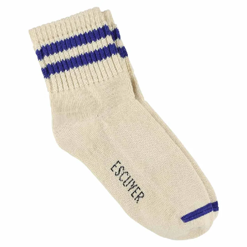 Early Access Women Ankle Socks Ecru / Bright Blue