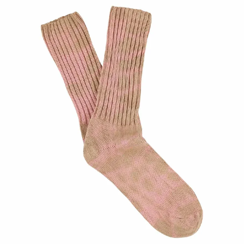 Weekend Discounts to Snag Women Tie Dye Socks - Bronze / Pink