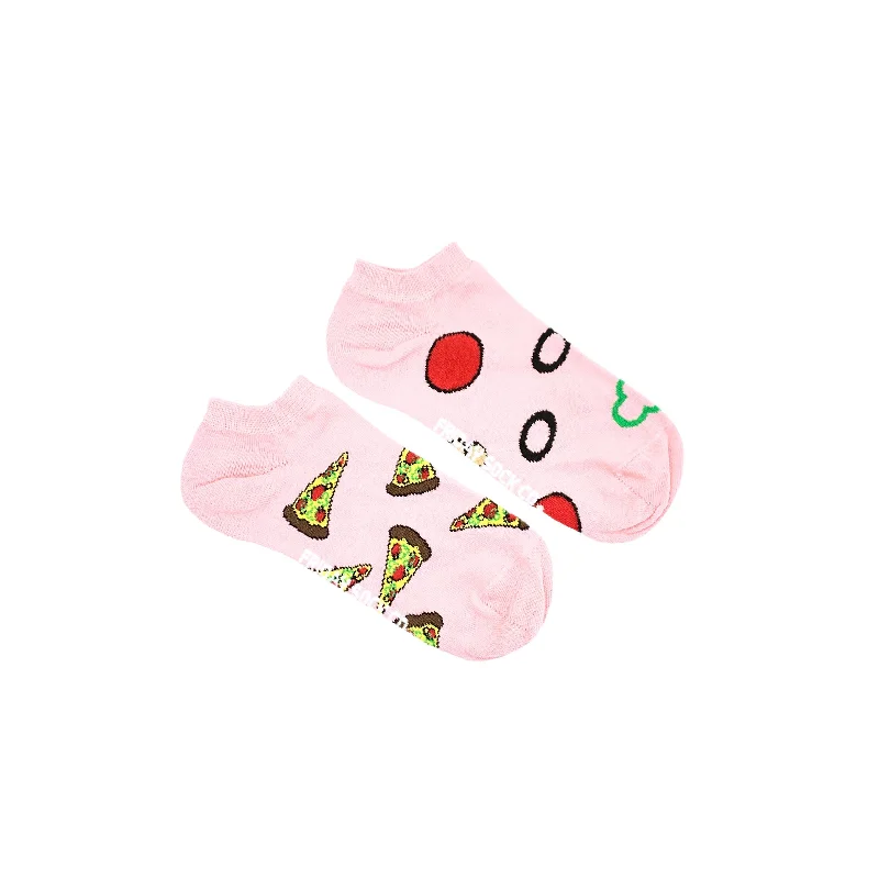 Early Bird Women's Pink Pizza Topping & Pizza Ankle Socks