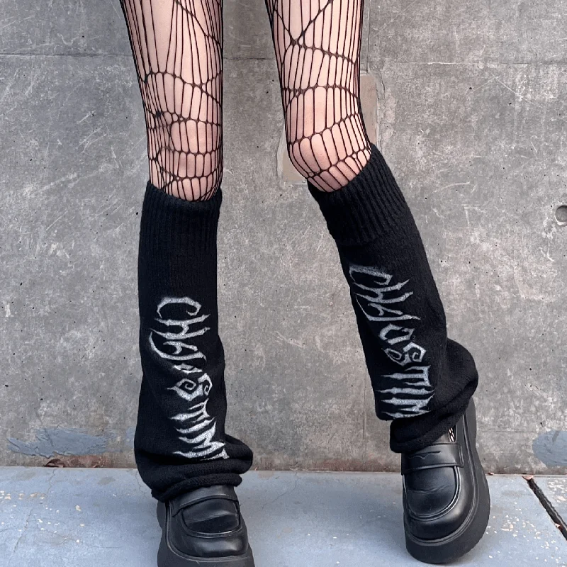 Bonus Offer Women's Punk Letter Printed Leg Warmer