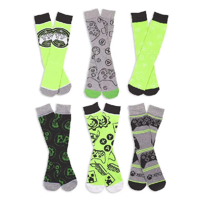 New Deal Xbox 6 Piece Crew Socks Pack